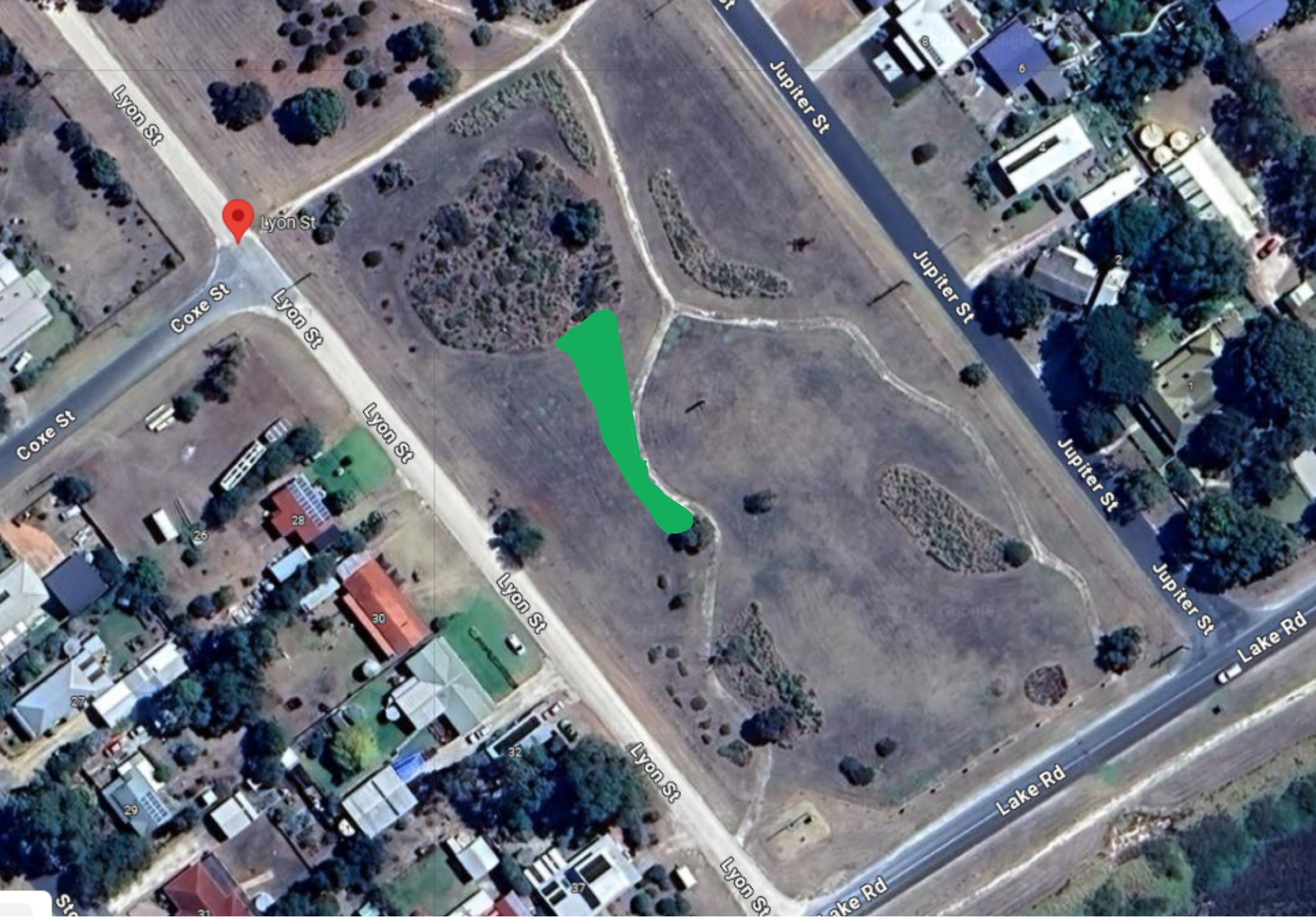 Area in green defines the 2026 planting area for the biodiversity project.