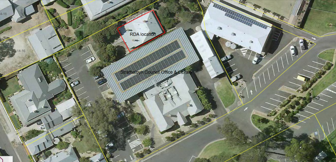 aerial image of location behind Strathalbyn Council Office