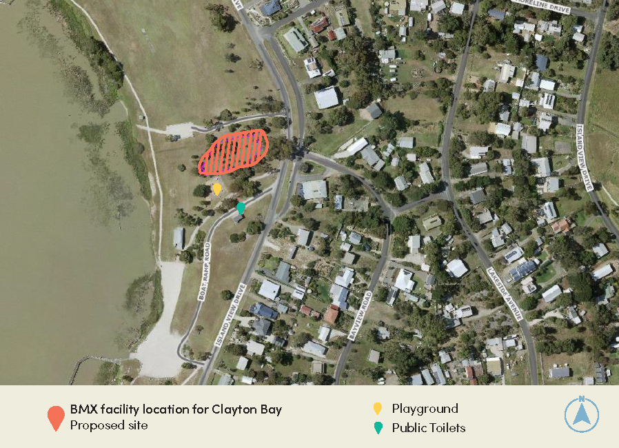 Aerial map identifying location for proposed dirt track